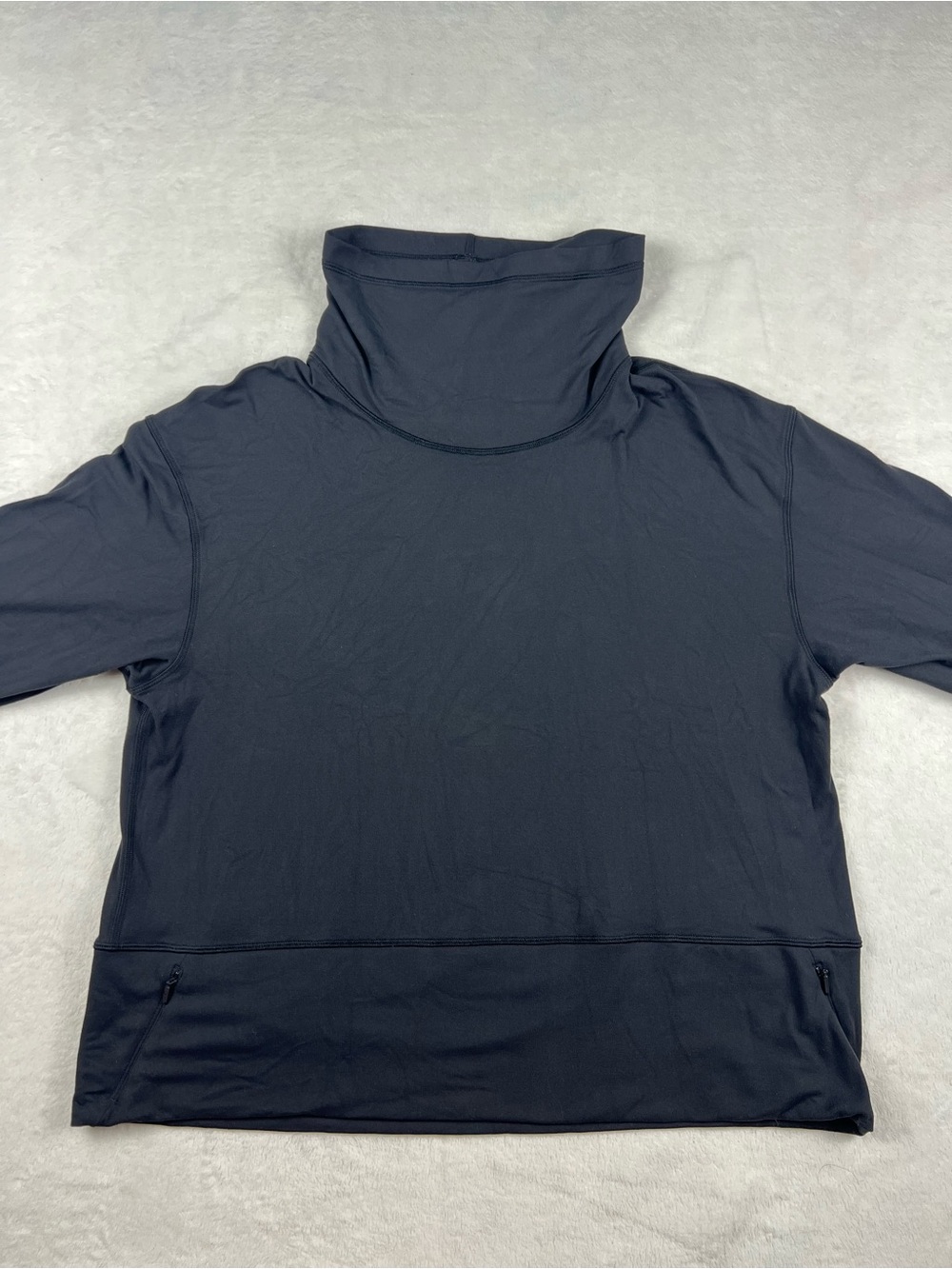 Lululemon Ready To Rulu Fleece Pullover Mock Neck Heathered Black Size 12 - Picture 4 of 7